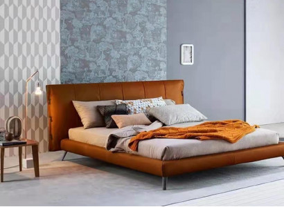 Polster Doppel Betten Metall Design Luxus Bett Schlafzimmer Italienisches